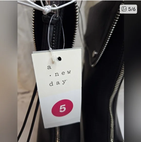 A New Day Black Heeled Boots with Silver Zipper & Buckle Detail Memory Foam - Picture 5 of 6